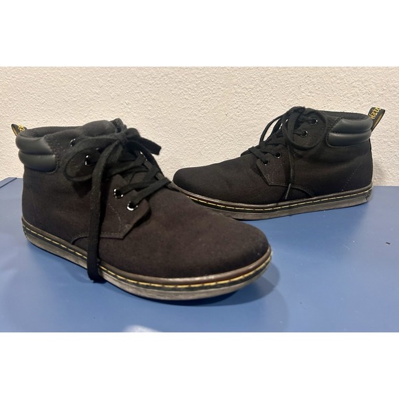 Dr. Doc Martens Maleke Black Canvas Combat Boots Men\'s Size 10 EU 43 main image 5